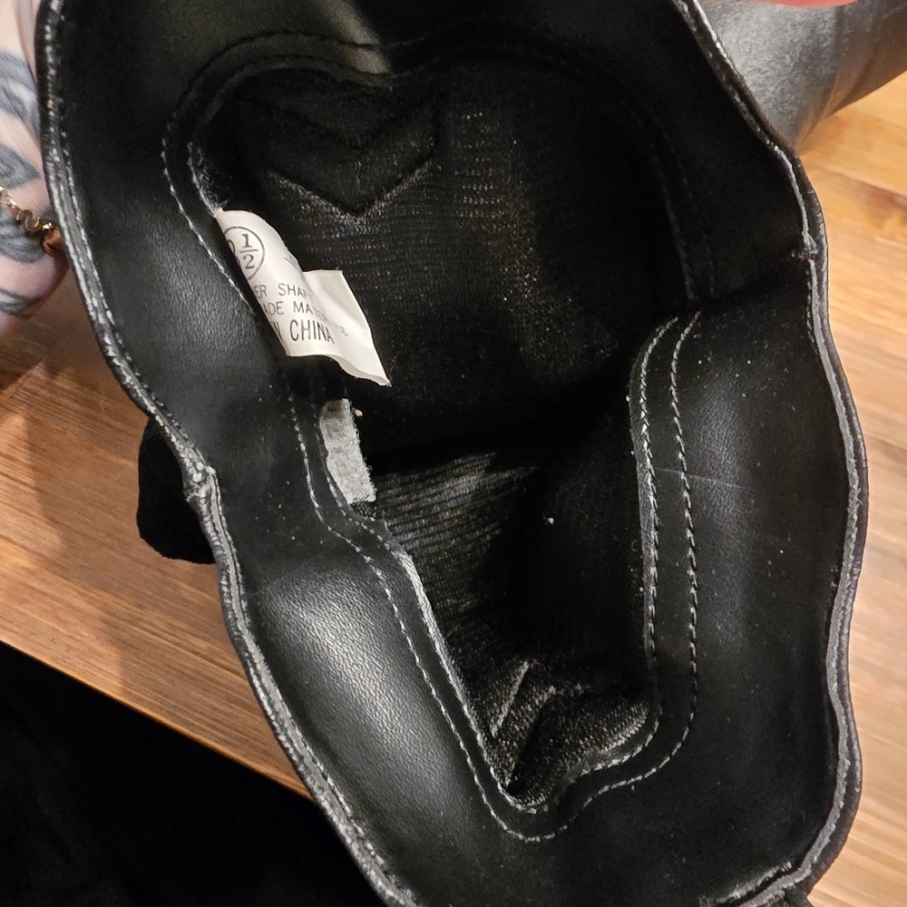 Coastal Black Leather Western Festival Slouch Boots | Metal Toe Rand | Size 8.5 - Picture 15 of 16